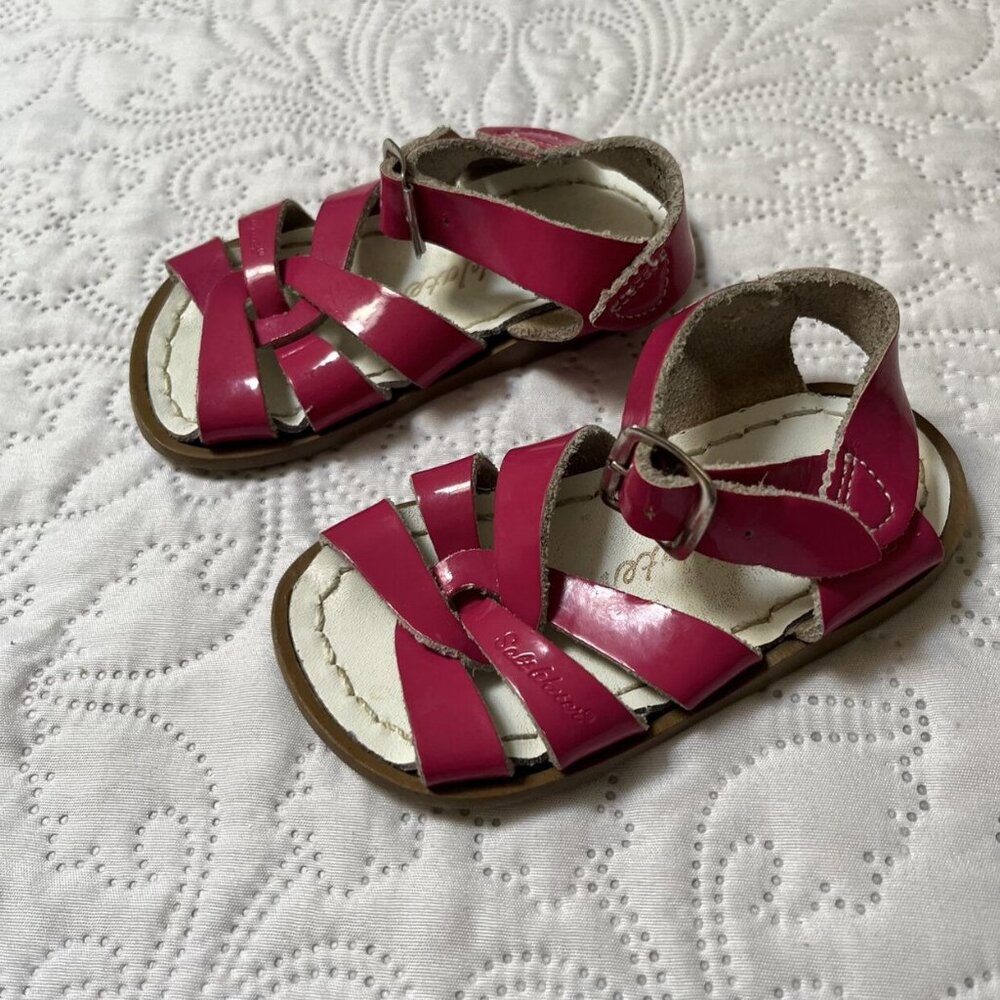 Salt Water Original Solid Pink Sandals Size 4 - Picture 3 of 9